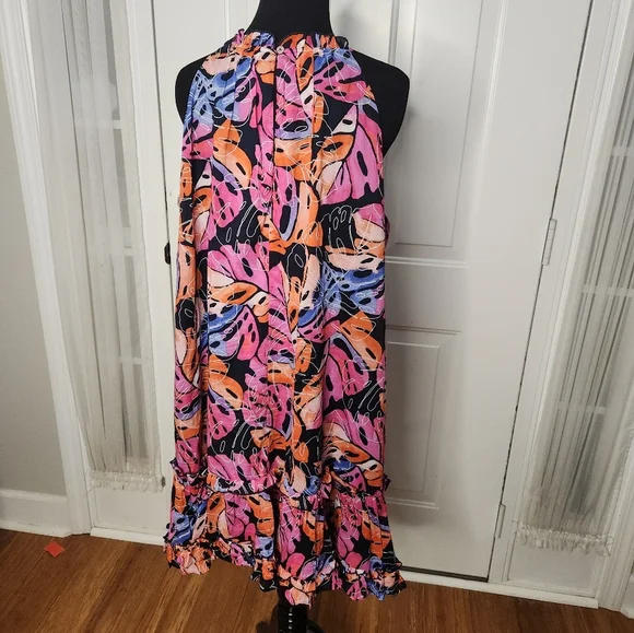 Tommy Hilfiger Pink and Orange Midi Dress - Picture 2 of 8